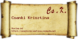 Csanki Krisztina névjegykártya